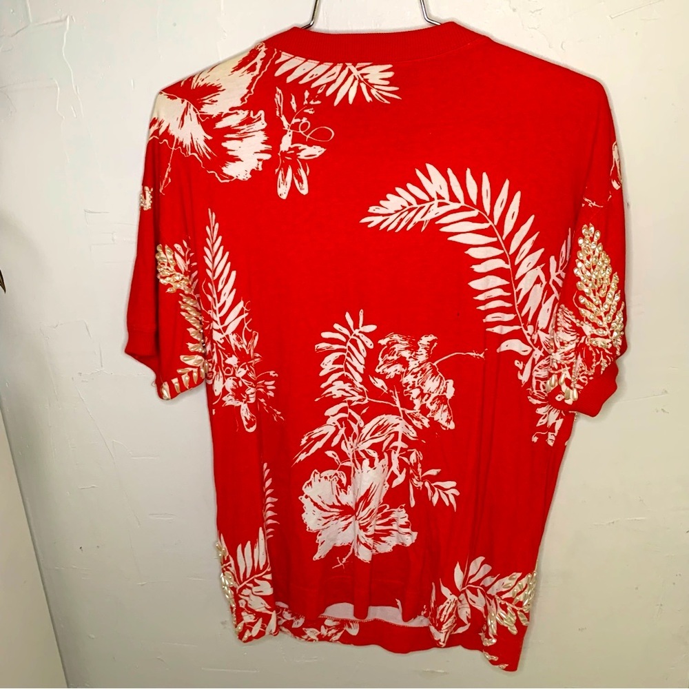 Vintage BIS BIS by Gene Ewing Oversized Beaded Pearl T-Shirt - Picture 2 of 16